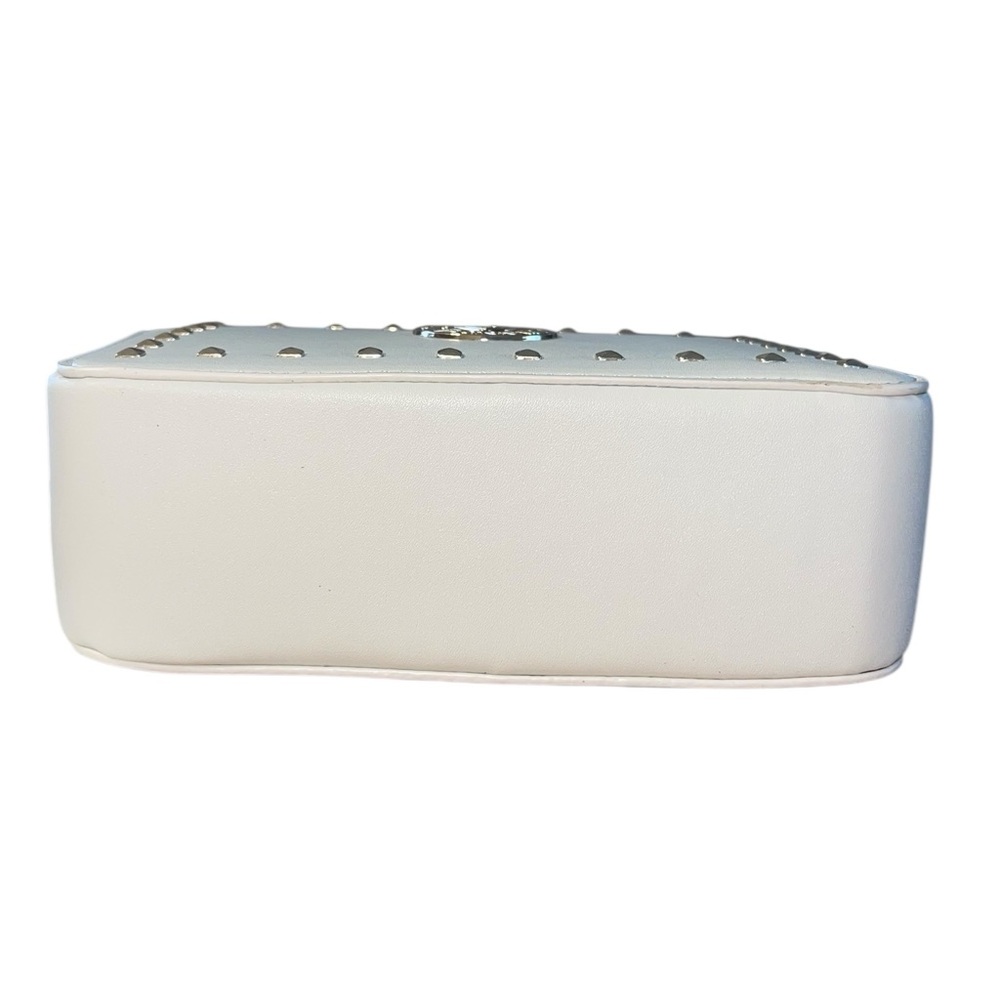 NWT- Valentino Orlandi vegan leather crossbody bag. Color bone W/ gold hardware. - Picture 7 of 14